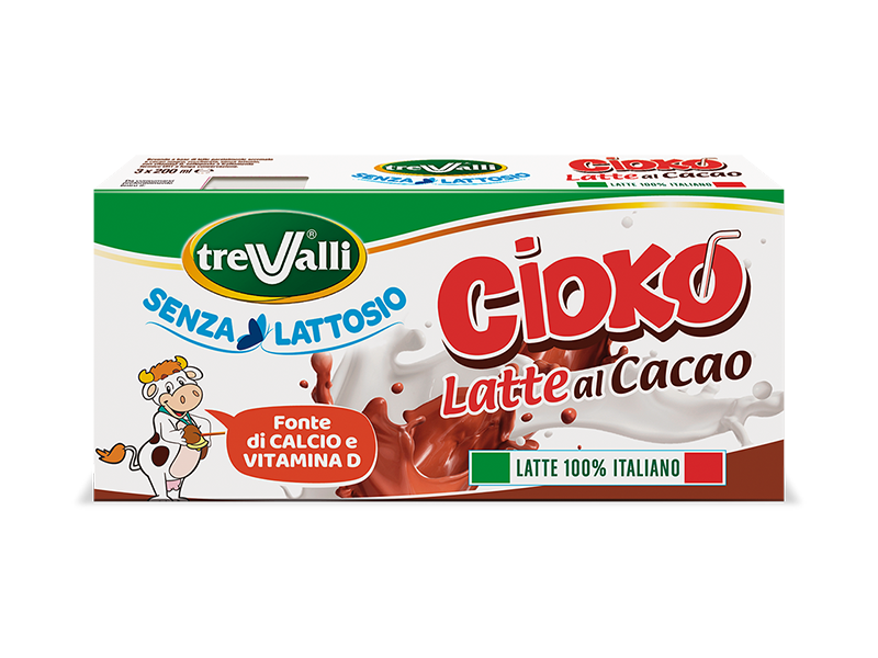 Latte al cacao Cioko Trevalli senza lattosio