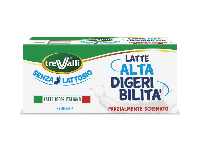 Latte UHT parzialmente scremato alta digeribilità trevalli